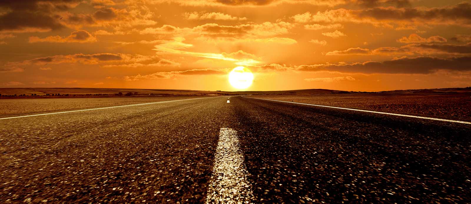New Road ahead and the sunset 18865685
